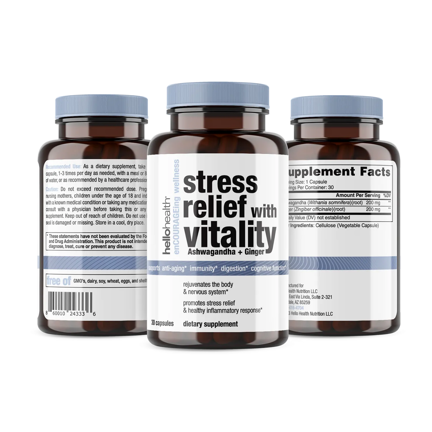 Stress Relief with Vitality (Ashwagandha + Ginger)