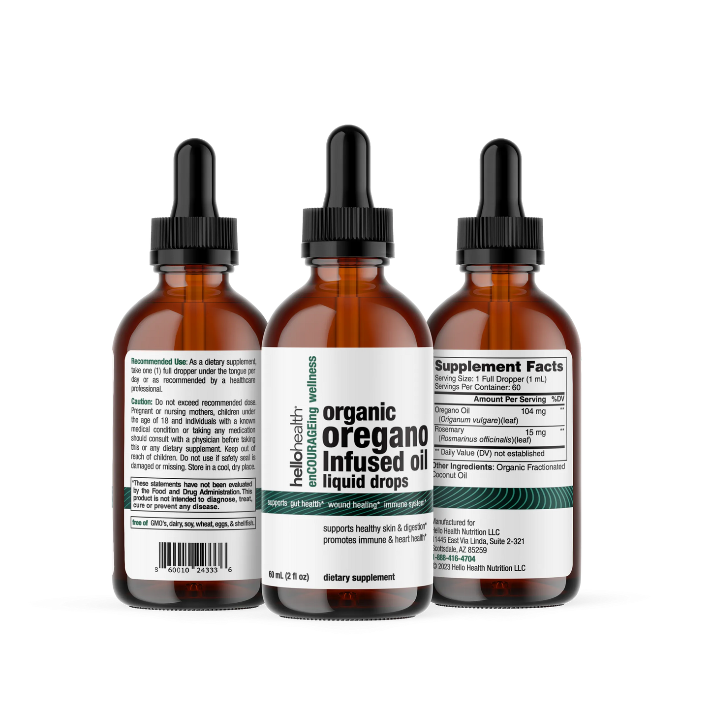 Organic Oregano Infused Oil Liquid Drops