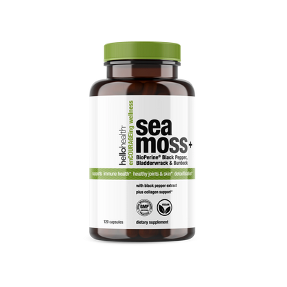 Organic Irish Sea Moss, Organic Bladderwrack, Organic Burdock & Bioperine capsules